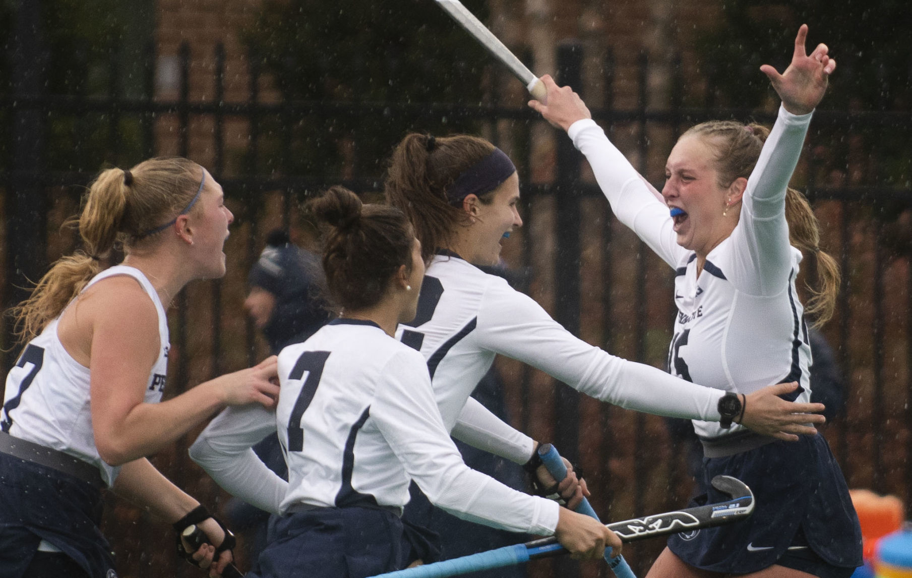 Field Hockey vs Michigan, Wirth(15), Morano (7), Myers (22), Simon (17)